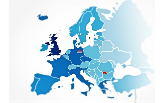 Europakarte mit hervorgehobenen Österreich und seinen Nachbarländern und Notrufnummern daneben.