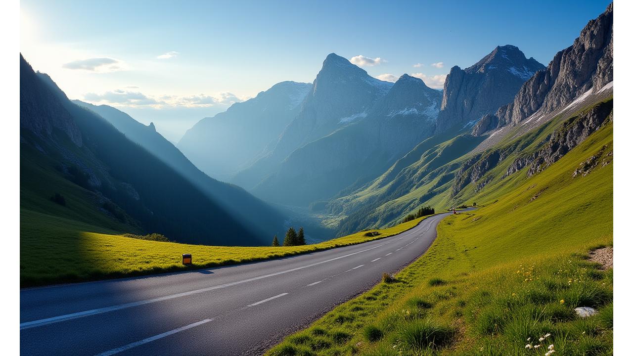 Großglockner Hochalpenstraße mit Alpenpanorama und Bergsee
