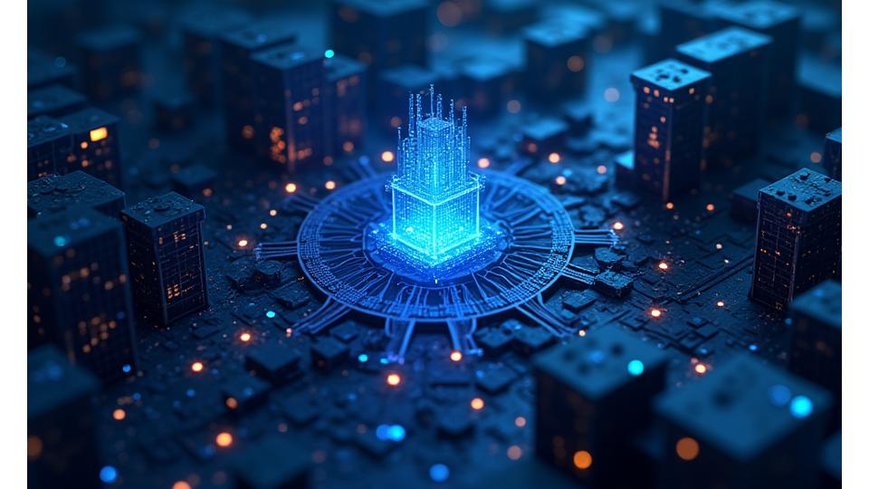 Ein abstraktes, sicheres Netzwerk von Datenpunkten innerhalb eines Schlosses, das digitale Sicherheit und Datenschutz symbolisiert.