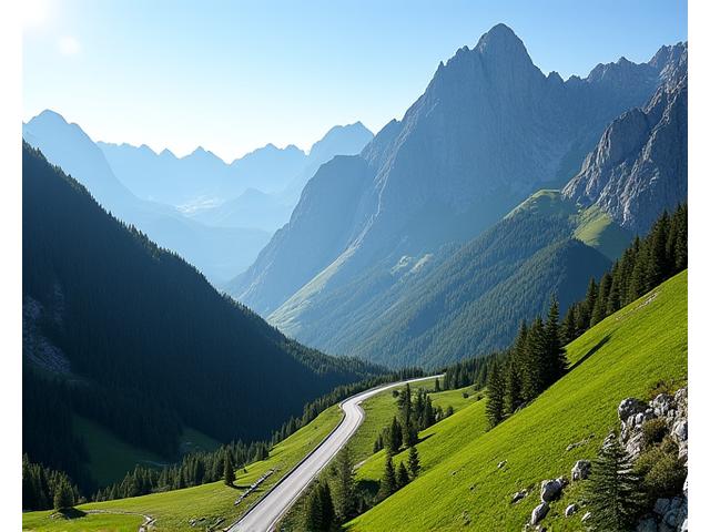 Zillertaler Höhenstraße mit Panoramablick auf das Tal und die Berge