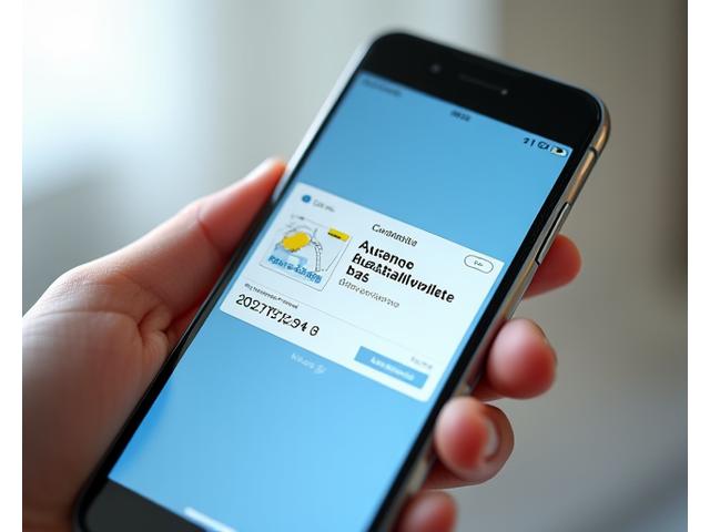 Smartphone-Anzeige einer digitalen österreichischen Vignette