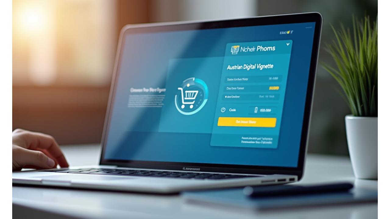Screenshot eines Online-Shops für Vignettenkauf mit einem Warenkorb
